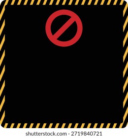 Frame material for square tiger tape with warning mark