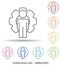 Frame mechanism line in multi color style icon. Simple thin line, outline vector of business organisation icons for ui and ux, website or mobile application