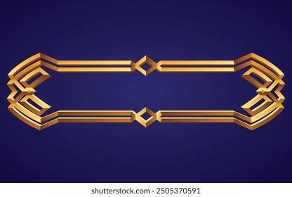 Rahmen mittelalterlichen Spiel ui. Leerer rechteckiger Rahmen im alten Stil, Schnittstellenelement. Metallisches Banner oder dekorativer Rahmen. Vektor-Cartoon des leeren Rechtecks Schaltfläche