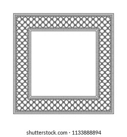 Frame Mehndi pattern for Henna drawing and tattoo. Decoration in oriental, Indian style.