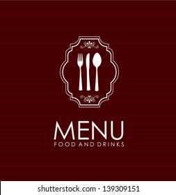 frame  menu over  red background vector illustration