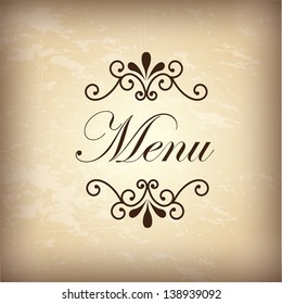 frame menu over vintage background vector illustration