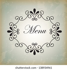 frame menu over vintage gray background vector illustration