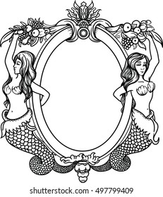frame with mermaids
