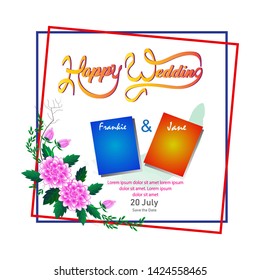 Frame merried invit. For Creative Templates, Cards, Color Covers Set, wedding invitation. Vector Illustration design simple and easy to use.