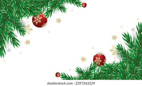 Frame Merry Christmas  and Happy New Year on white  background with copy space for text  element in Christmas holiday , Flat Modern design , illustration Vector EPS 10