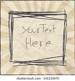 frame for message on old paper texture