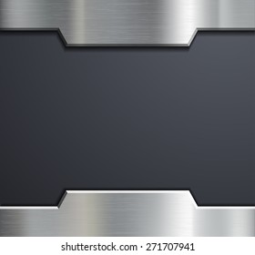 Frame of a metal plate. Vector image.