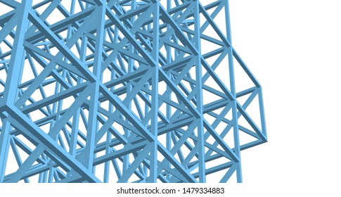 
frame of modern building 3d illustration