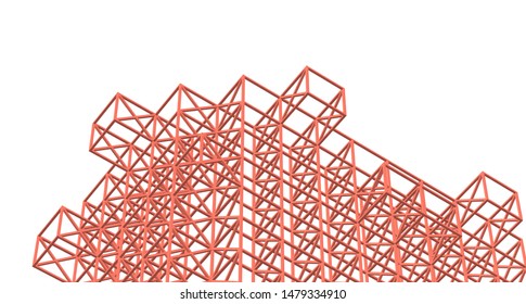 
frame of modern building 3d illustration