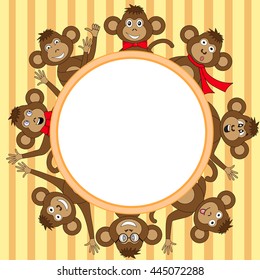 Frame with monkey EPS 10 in vector.