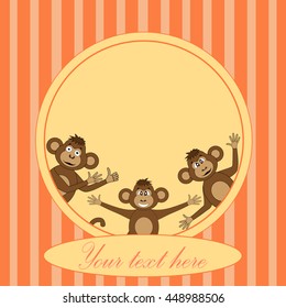 Frame with monkey EPS 10 in vector.