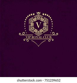 Frame or monogram. Retro Logos Design Templates. Business sign for club, cafe, restaurant, heraldic, jewelry, fashion. Vector illustration