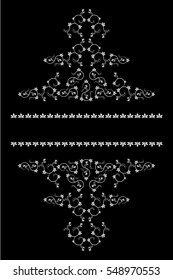 Frame with monograms for design and decorate. Vector Illustration.