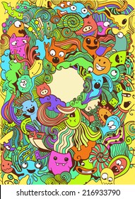 Frame with monsters