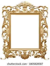 frame with motif flower gold color