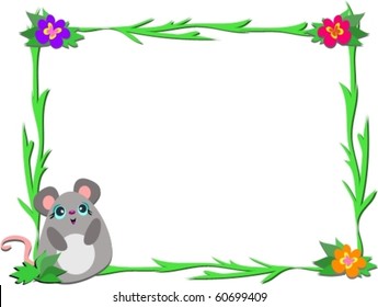 Frame with Mouse and Plants