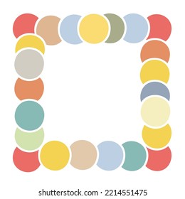 Un marco de bolas multicolores. Mano Cortada. Dibujo a mano libre.	