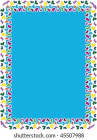 frame of multi-colored hearts