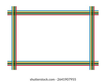 Frame with multi-colored lines. Olympic games empty frame with olympics multi colours