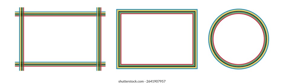 Frame with multi-colored lines. Olympic games empty frame with olympics multi colours