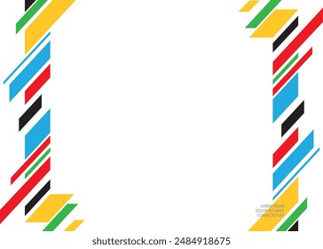 Frame with multi-colored lines. Vector design.