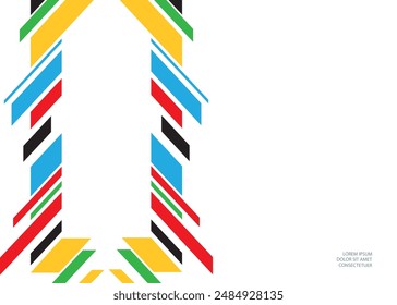 Frame with multi-colored lines. Vector design.