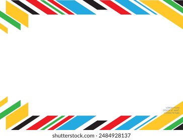 Frame with multi-colored lines. Vector design.