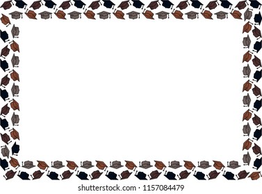 
A frame from multi-colored square academic caps. Back to school.  Literacy day. Vector.