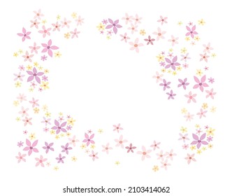frame of multi-colored stylized flowers. Vector illustration
