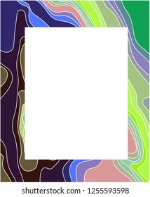 Frame of multi-colored wavy lines
