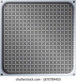 Frame with multi-layer steel grid. Vector illustration.