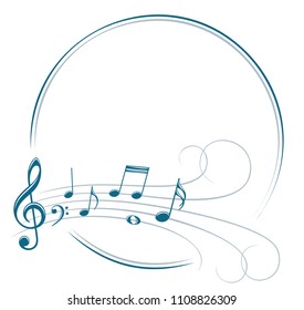 Frame with music notes. 
