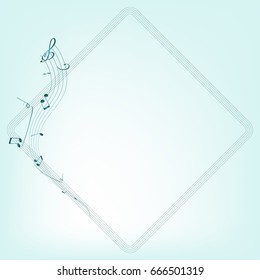 Frame with music notes, vector illustration