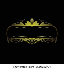 frame name ornament with golden colour