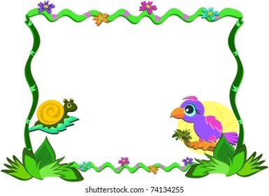 Frame of Nature, Parrot, and Snail