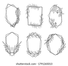 Frame naturel flora. Wreath branch line elegant.Vector illustration.