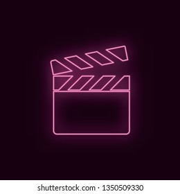 Frame, neon, icon. Theater ruby color neon ui ux icon. Theater sign logo vector - Vector