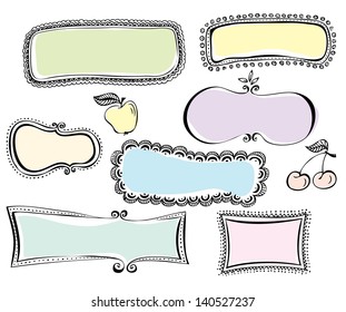frame new striking nails drawn doodle border vector design important for any project where a contact of human contact is requireds collections frame cherry fruit star group edge pile old elderly ornat