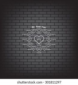 Frame for a newborn baby. icon. vector design