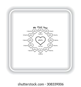 Frame for a newborn baby. icon. vector design