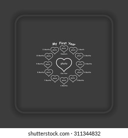 Frame for a newborn baby. icon. vector design