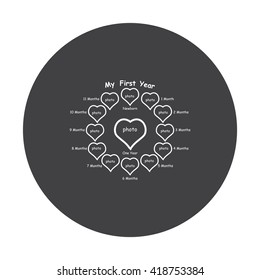 Frame for a newborn baby. icon. vector design