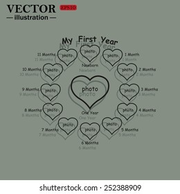 Frame for a newborn baby, vector, EPS 10