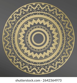 Quadro. Padrão abstrato não trivial para placas, bandejas, pratos e placas de lembrança. Ilustração vetorial. Mandala.