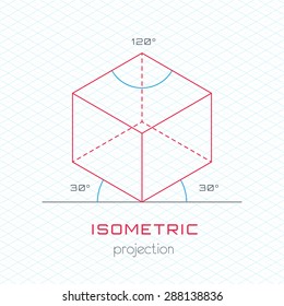 Frame Object in Axonometric Perspective - Isometric Grid Template Guideline