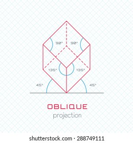 Frame Object in Axonometric Perspective - Oblique Grid Template Guideline