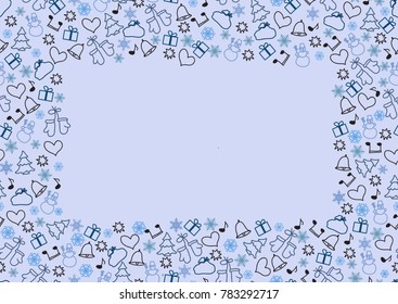 Frame of objects of the winter and holiday