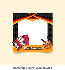 Frame Oktoberfest Vector Icon Illustration.Flat Cartoon Style Suitable for Web Landing Page, Banner, Flyer, Sticker, Card, Background