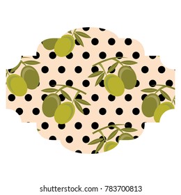 frame with olives pattern background